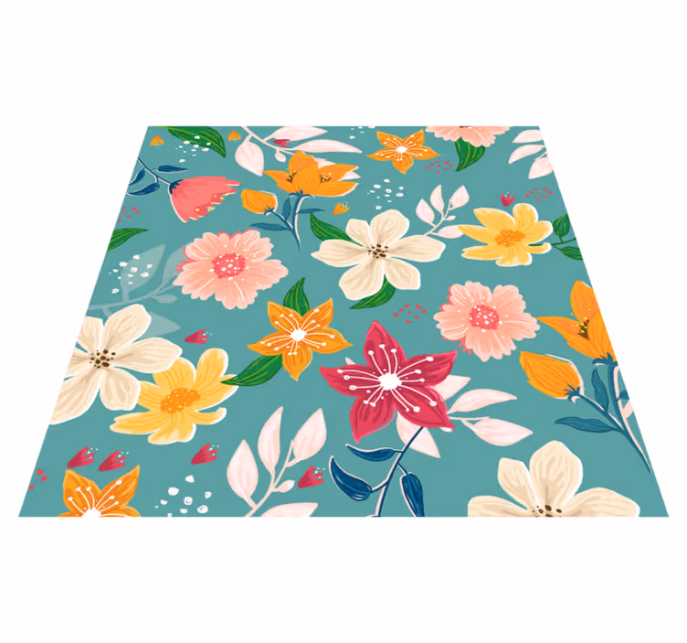 Vinyl Teppich Blumen blumenmusterspiel - TenStickers