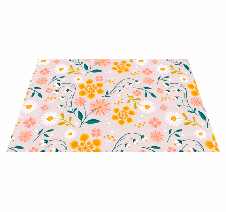 Vinyl Teppich Blumen gänseblümchenfeld-design - TenStickers