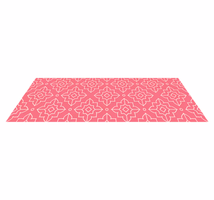Vinyl teppich geometrisch mit pinkem gittermuster - TenStickers