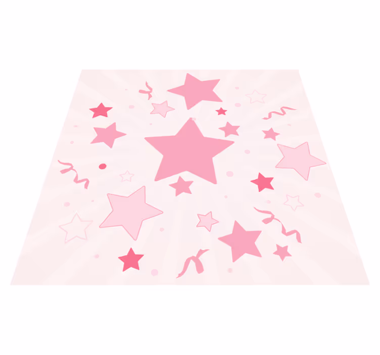 Vinylteppich quadratisch Große rosa sterne - TenStickers