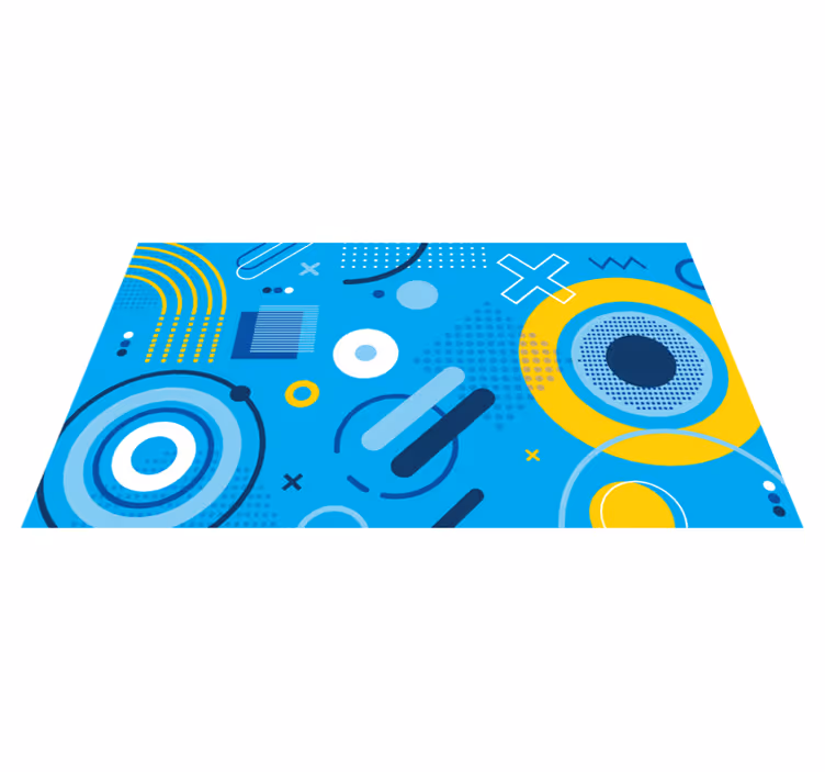 Vinyl Teppich geometrisch blaues modernes motiv - TenStickers