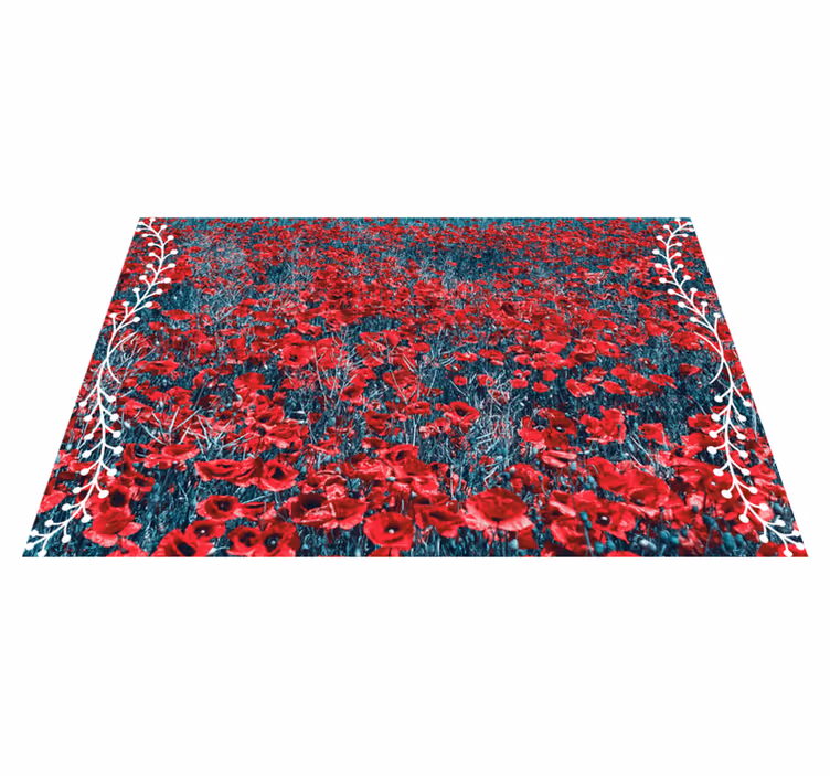 Vinyl teppich blumen lebhaftes mohnfeld - TenStickers