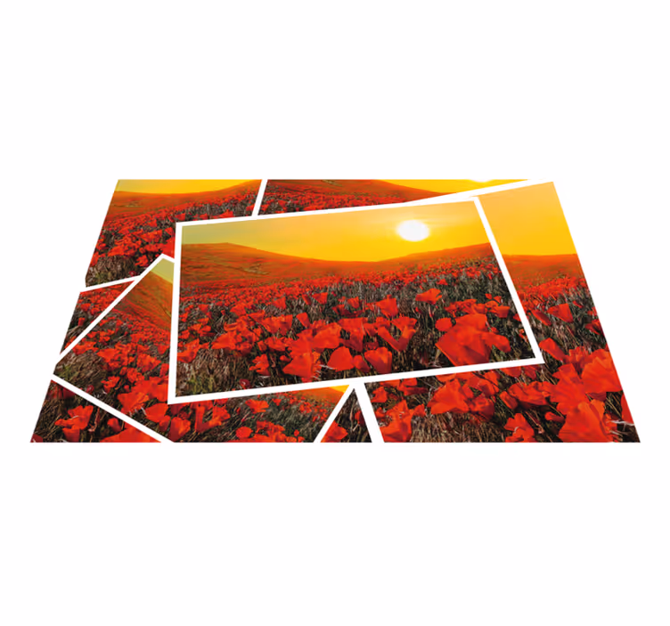 Vinyl teppich natur lebendige blumenfelder - TenStickers