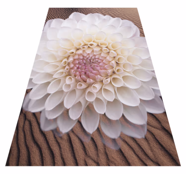 Vinylteppich Blumen Weiße blumen auf sand - TenStickers