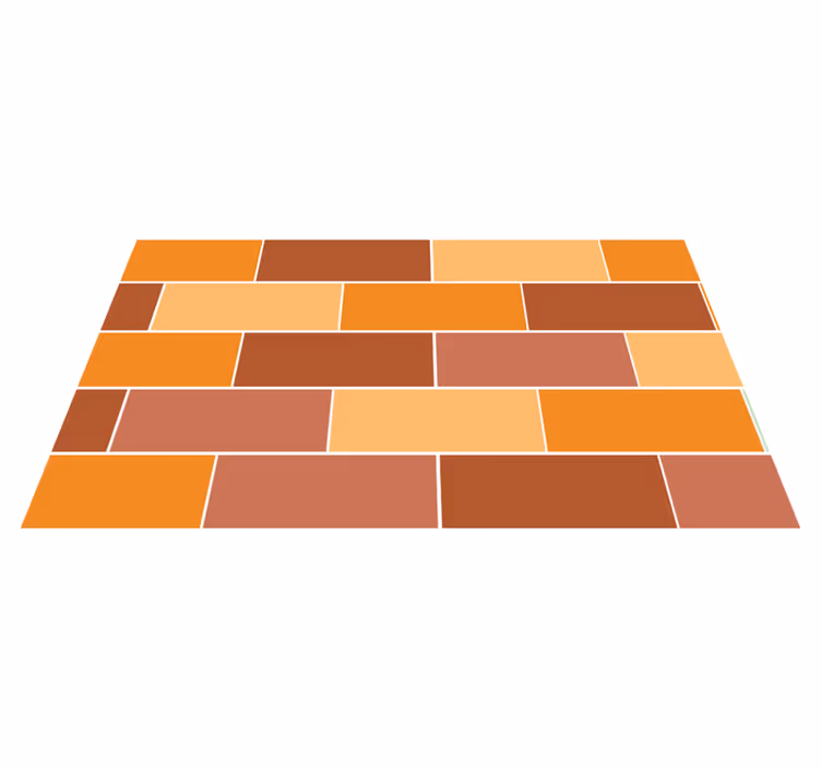 Orange fliesen boden teppich - TenStickers