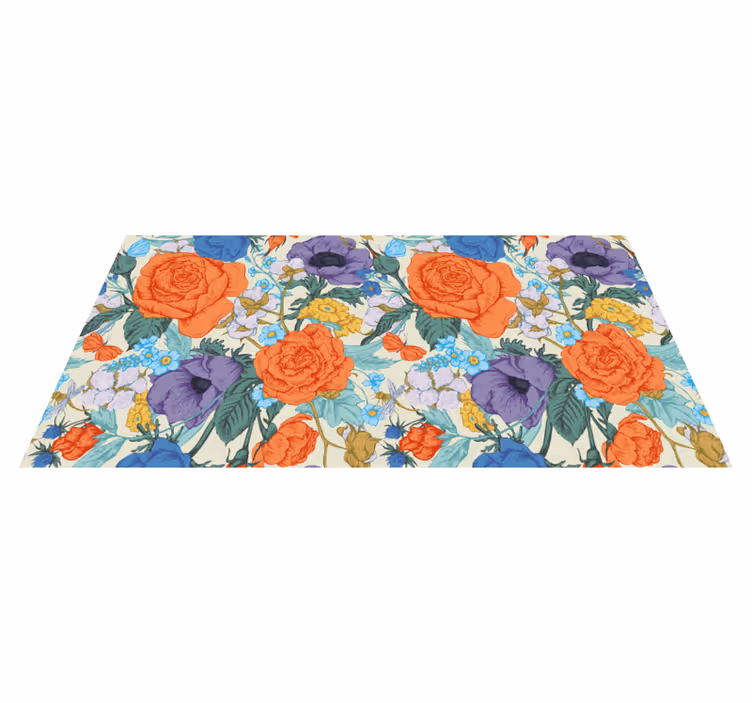 Vinyl teppich blumen lebendige blumenkomposition - TenStickers