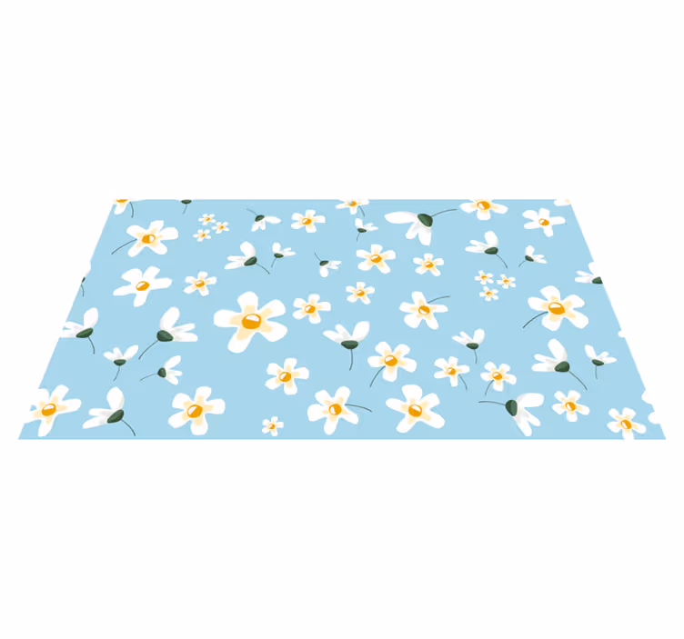 Vinyl Teppich Blumen gänseblümchenblütenmuster - TenStickers