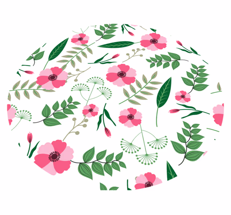 Vinyl teppich blumen mit bezauberndem blumendesign - TenStickers