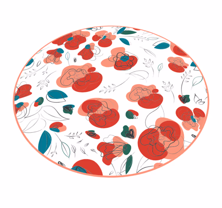 Vinyl teppich blumen blühendes blumenelement - TenStickers