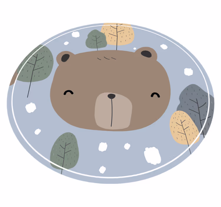Vinyl Teppich Kinderzimmer glückliches bärengesicht - TenStickers