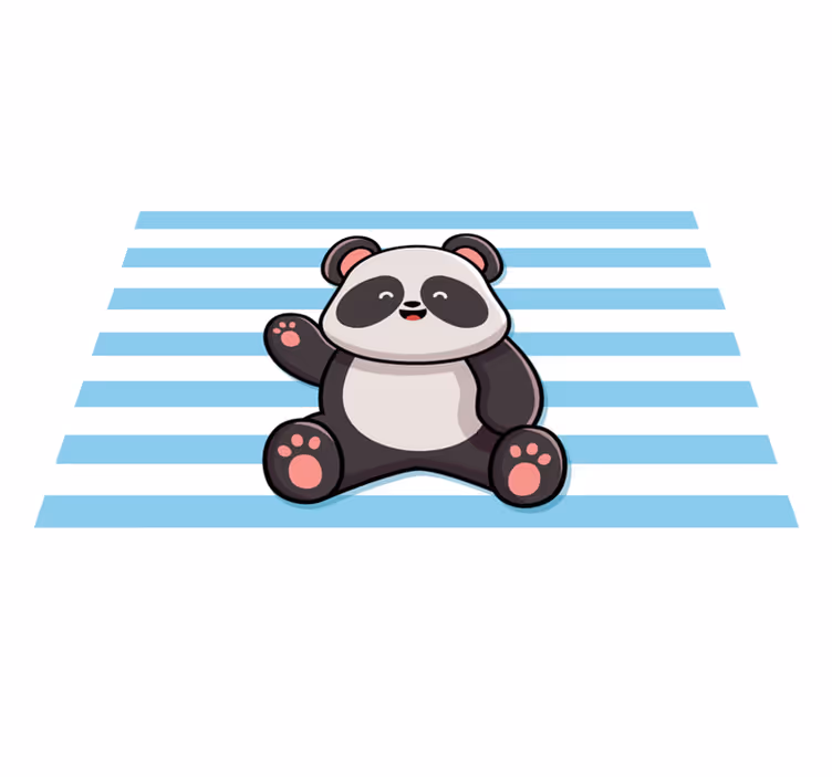 Vinyl Teppich Kinderzimmer verspieltes panda-design - TenStickers