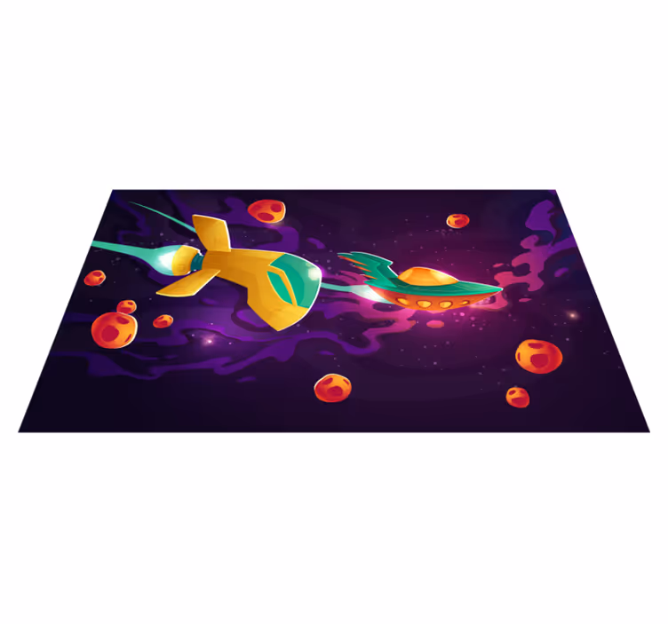 Vinyl Teppich kindlich konzept der kosmischen reise - TenStickers