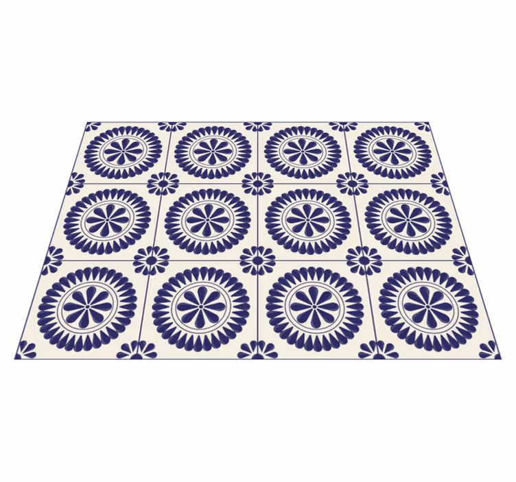 Vinylteppich Mosaik kreisförmiges blumenmotiv - TenStickers