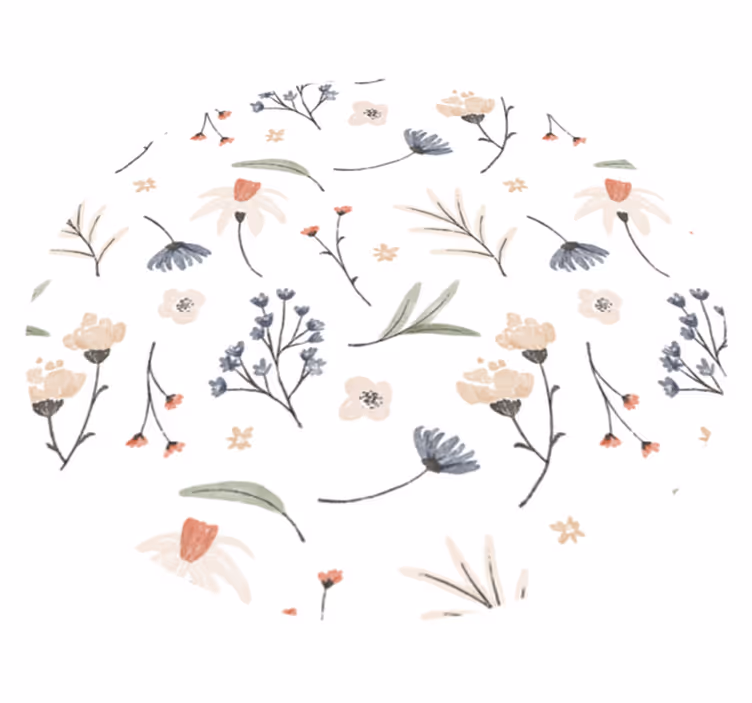 Vinyl Teppich Bad helles Blumenmuster - TenStickers