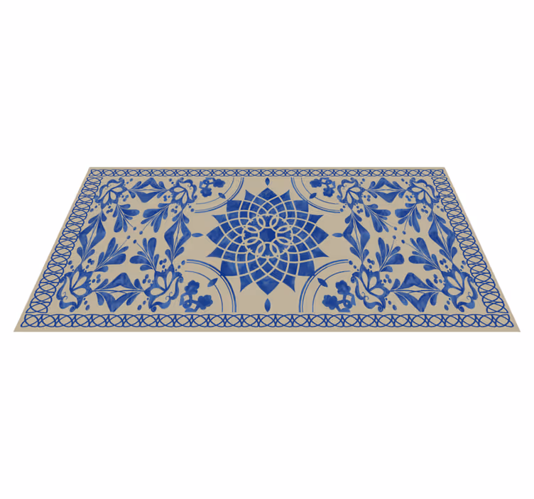 Vinyl Teppich Mandala komplexes botanisches motiv - TenStickers