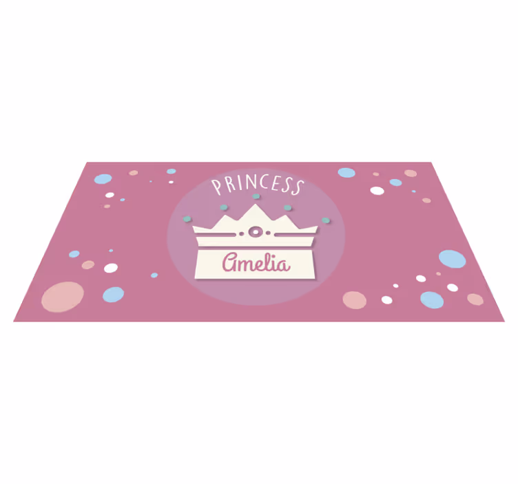 Vinylteppich kindlich Prinzessin mit krone und Namen - TenStickers