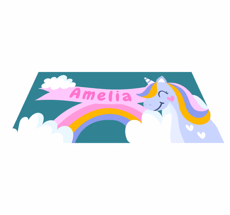 Vinyl Teppich kindlich regenbogen-einhorn-kostüm - TenStickers