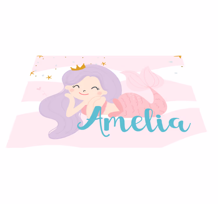 Vinyl Teppich kindlich meerjungfrauenprinzessin mit namen - TenStickers