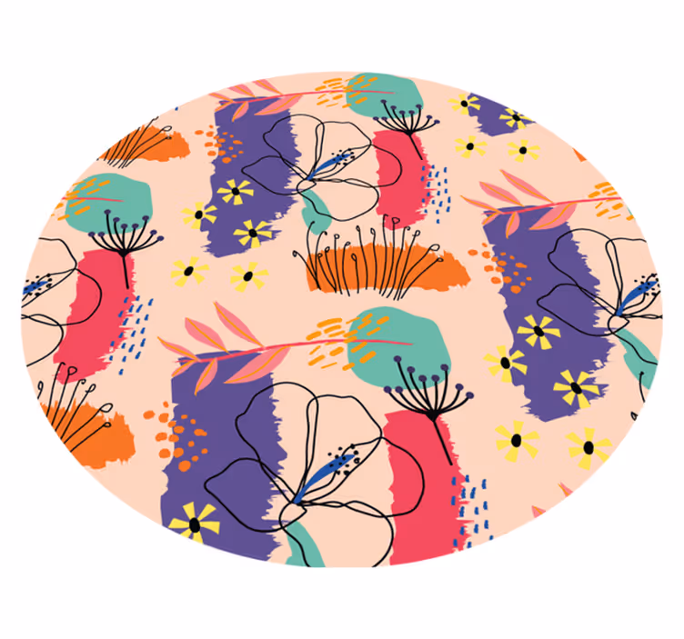 Vinyl teppich blumen mit leuchtenden blumenmotiven - TenStickers