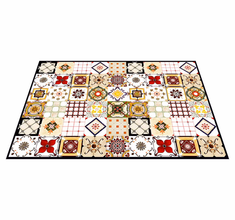 Vinyl Teppich Fliesenoptik bunte mosaikmuster - TenStickers