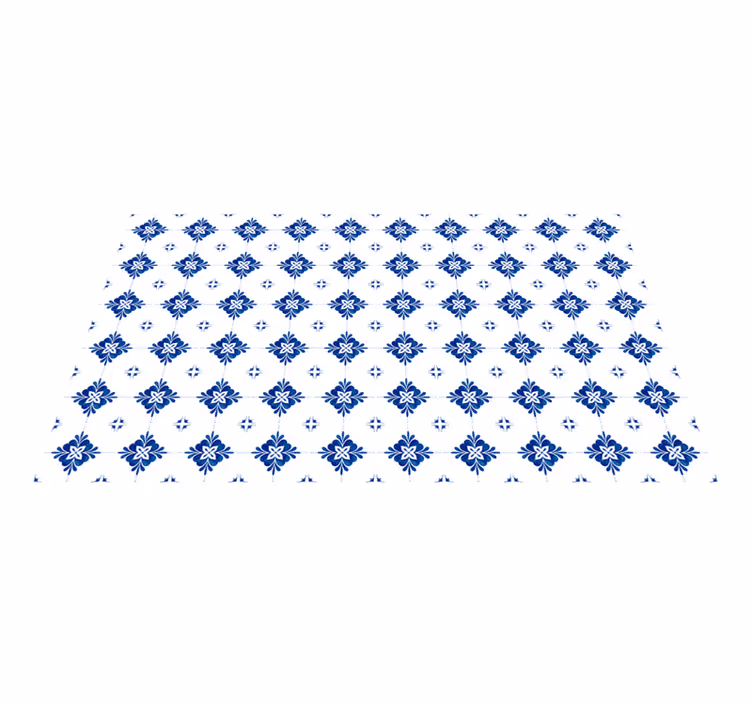 Vinyl Teppich Küche Vintage blaue fliese - TenStickers