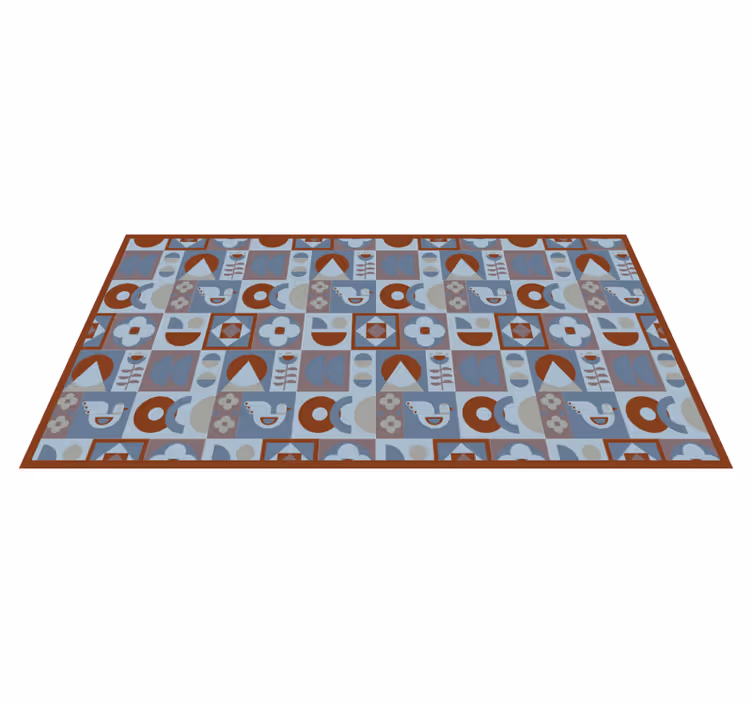 Vinyl Teppich geometrisch graue und blaue arrangements - TenStickers