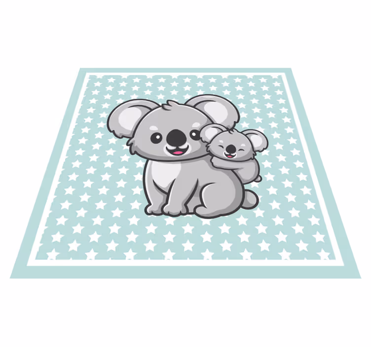 Vinyl Teppich Kinderzimmer mama und baby koalas - TenStickers