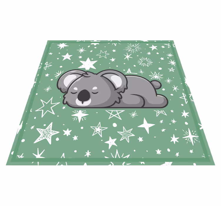 Vinylteppich Tiere Schlafender koala mit grünem Hintergrund - TenStickers