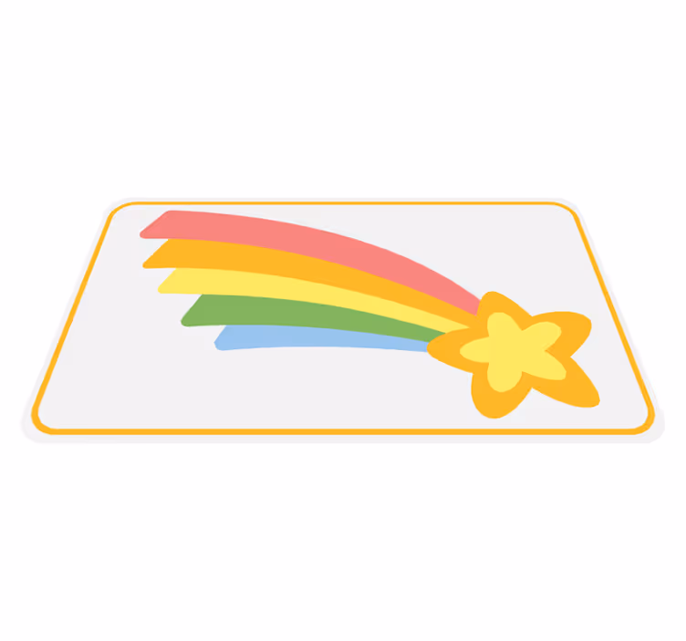 Vinyl Teppich Kinderzimmer regenbogen-stern-motiv - TenStickers