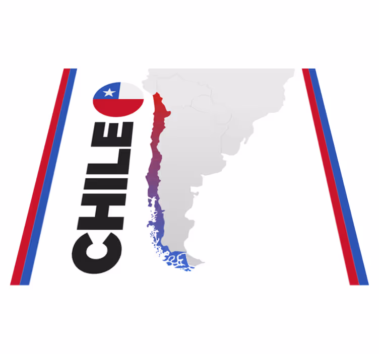 Vinylteppich Weltkarte Geografische form von chile - TenStickers
