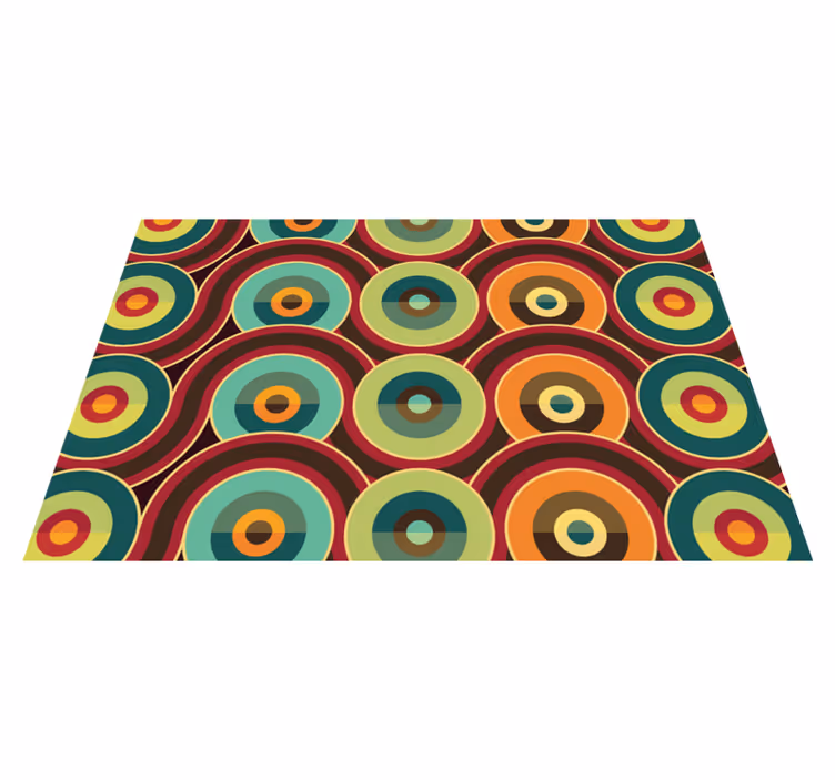Vinyl Teppich geometrisch lebendiges kreisförmiges motiv - TenStickers