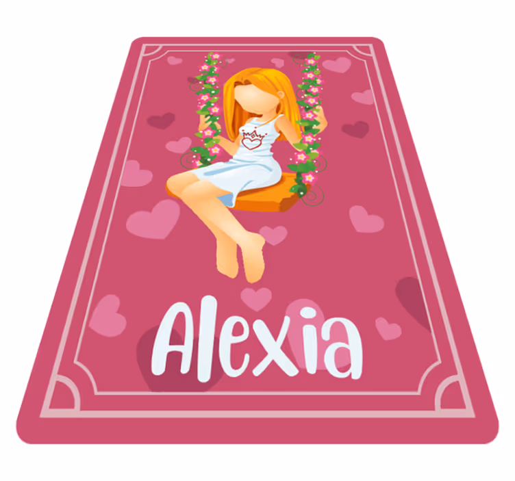 Vinyl Teppich Jugendzimmer grasschaukel mit namen - TenStickers
