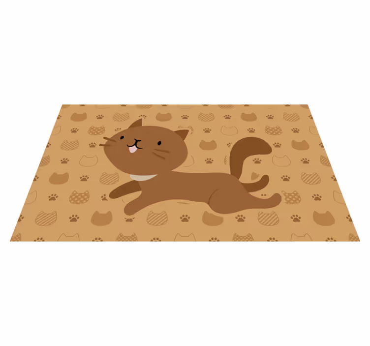 Vinylteppich Schlafzimmer Lächelnde braune katze zu fuß - TenStickers
