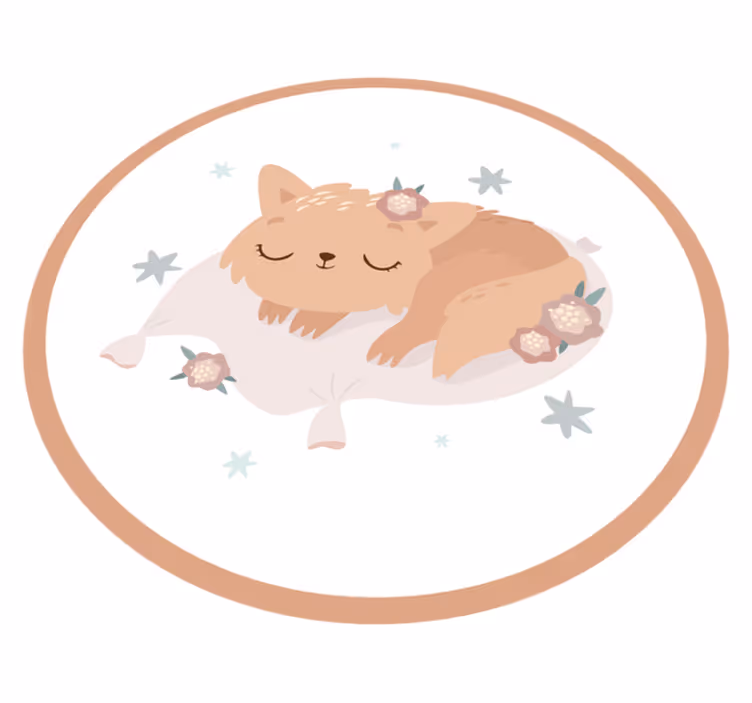 Vinyl Teppich kindlich schlafender fuchs - TenStickers