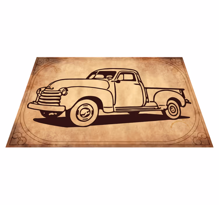 Vinyl Teppich Vintage klassische lkw-silhouette - TenStickers