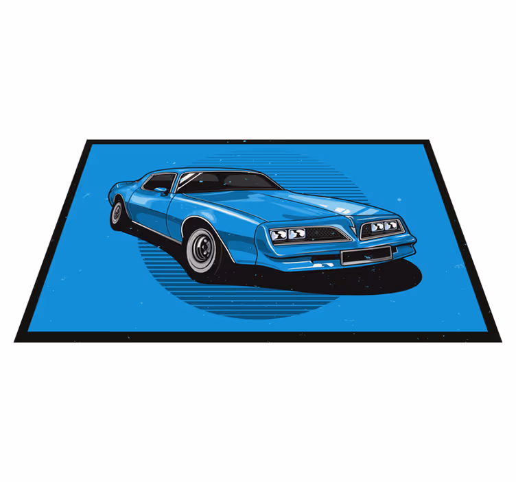 Vinyl Teppich blau klassisches blaues auto - TenStickers