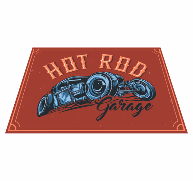 Vinylteppich Wohnzimmer Hot-rod-autokonzept - TenStickers