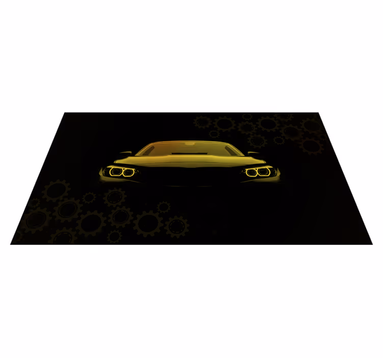 Vinyl Teppich Jugendzimmer sportliche autosilhouette - TenStickers