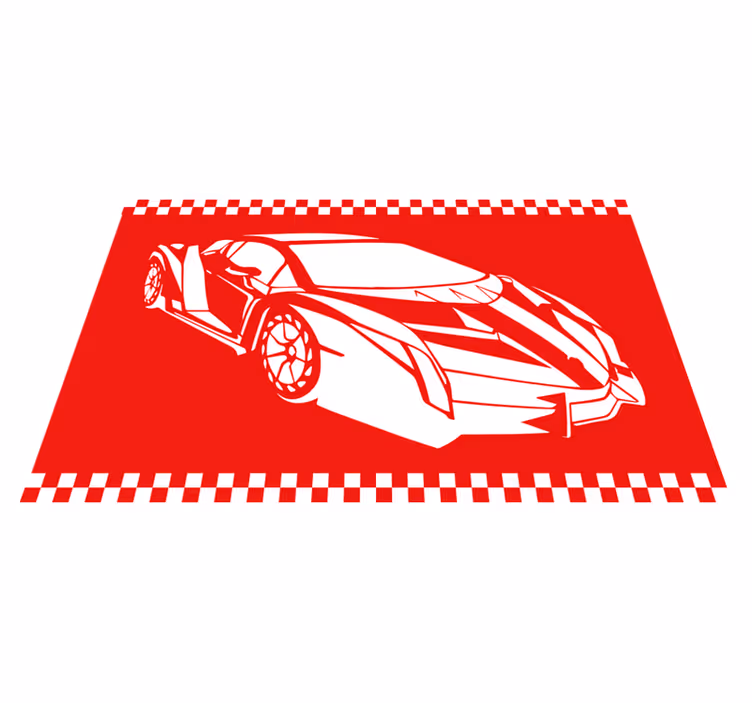 Vinyl Teppich Jugendzimmer rennwagen-thema - TenStickers