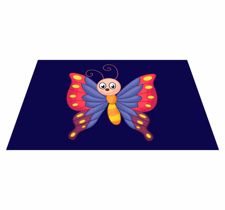Vinyl Teppich Kinderzimmer glücklicher schmetterling im flug - TenStickers