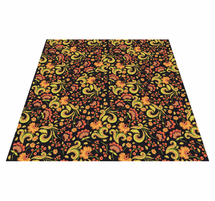 Vinyl Teppich Blumen botanisches wirbelmotiv - TenStickers