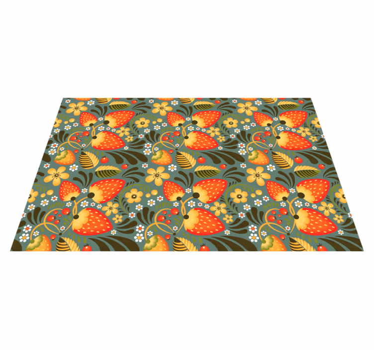 Vinyl Teppich Küche helles blumenmuster - TenStickers