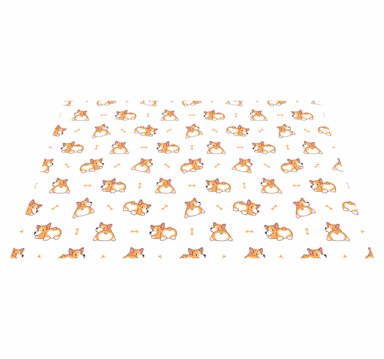 Vinyl teppich kinderzimmer mit niedlichen corgi figuren - TenStickers