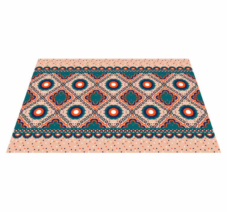 Vinyl Teppich ethnisch kräftiges blumenmotiv - TenStickers