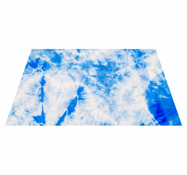 Vinyl Teppich Wohnzimmer blaues batikmuster - TenStickers