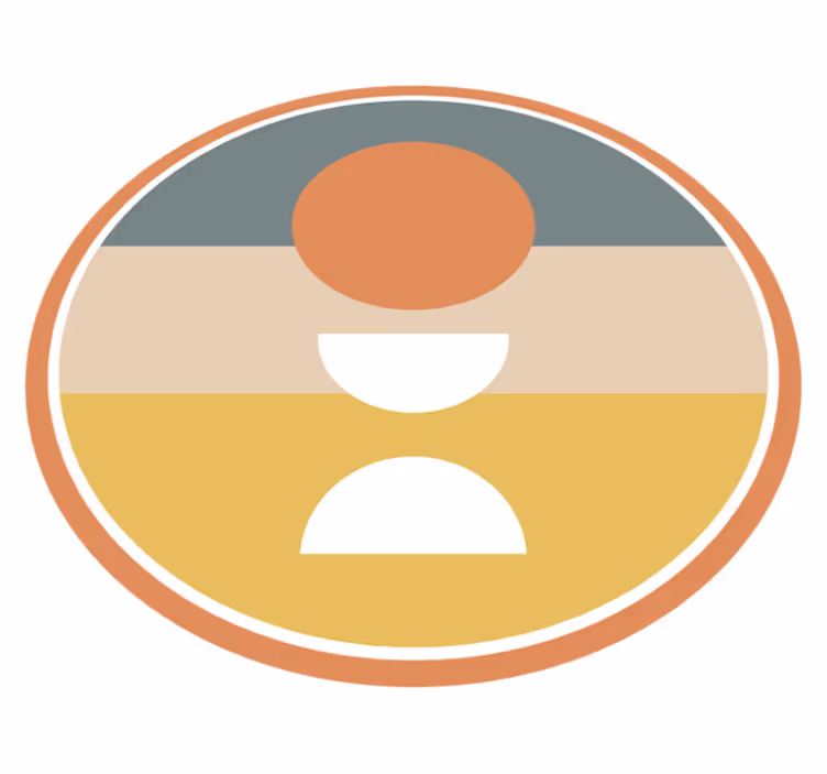 Vinylteppich geometrisch 3 gestreift mit kreisflagge abstrakt - TenStickers