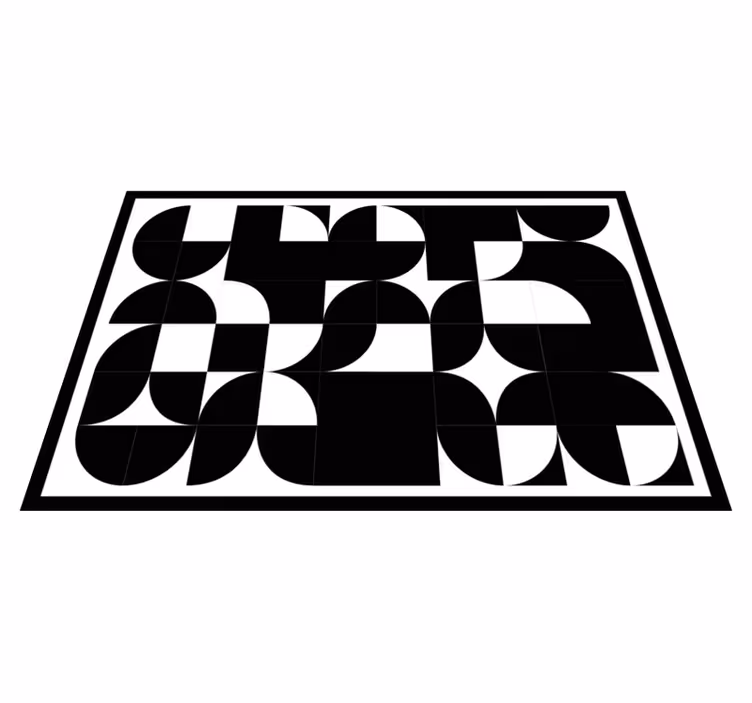 Vinyl Teppich geometrisch geschwungene schwarze formen - TenStickers