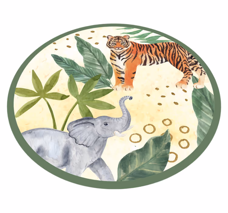 Vinyl Teppich Tiere tropische tierweltszene - TenStickers