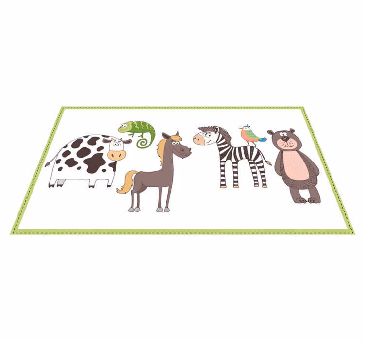 Vinylteppich Tiere Süße tiere zeichnen - TenStickers