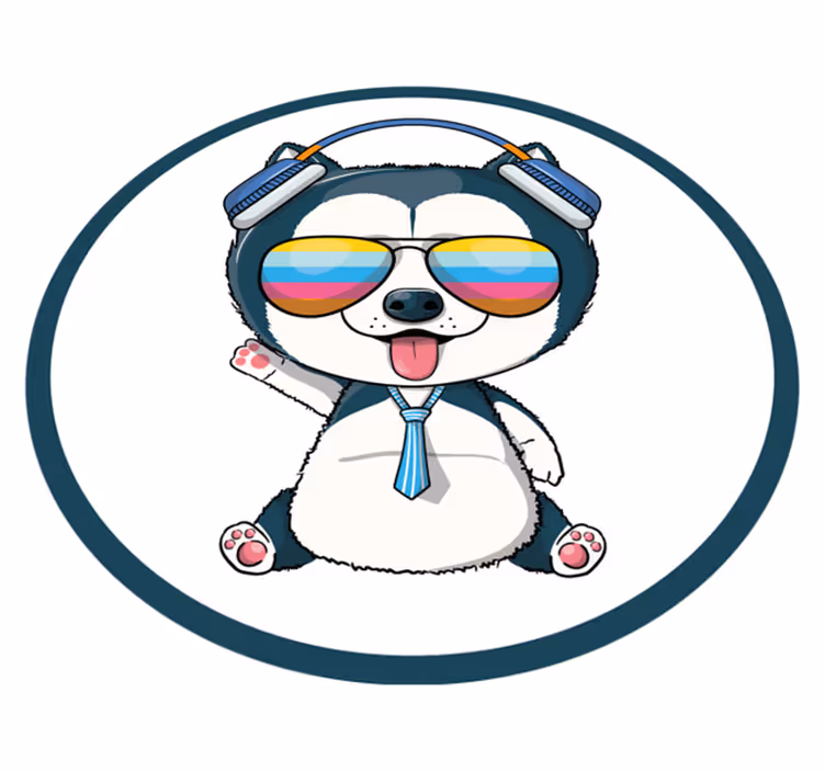 Vinyl Teppich Kinderzimmer cooler hundecharakter - TenStickers